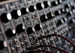 A Moog modular synthesizer.